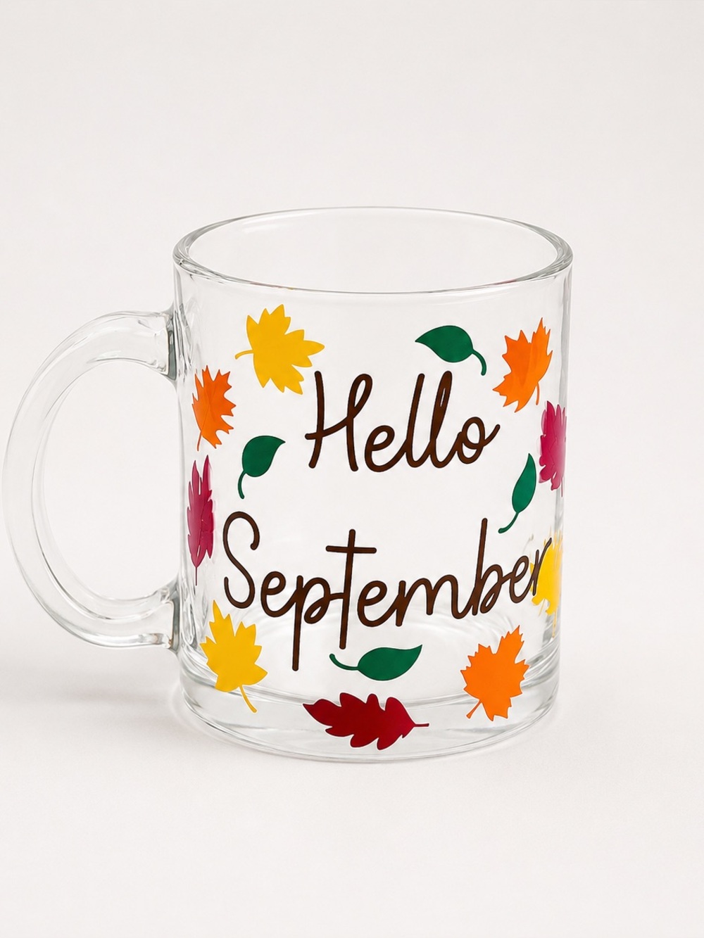 Hello September 12oz Glass Mug